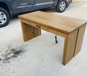 Solid Wood Desk with Center Drawer
