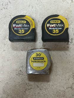 (2) 35’ STANLEY FATMAX BLADE ARMOR (1) 30’ POWERLOCK TAPE MEASURES