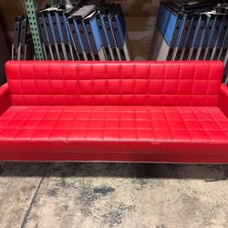 Red Leather Couch 