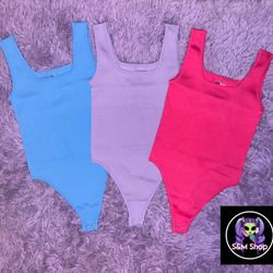 Womens Ribbed Bodysuits (Thong)