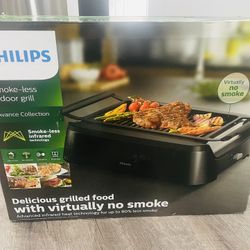 New Unopened Philips Avance Collection Black Nonstick Indoor Smokeless Grill Retails $300