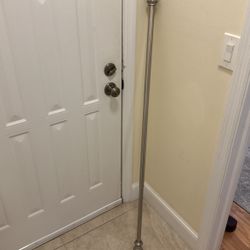 Silver Shower Curtain Rod Expandable With Suction Cups 