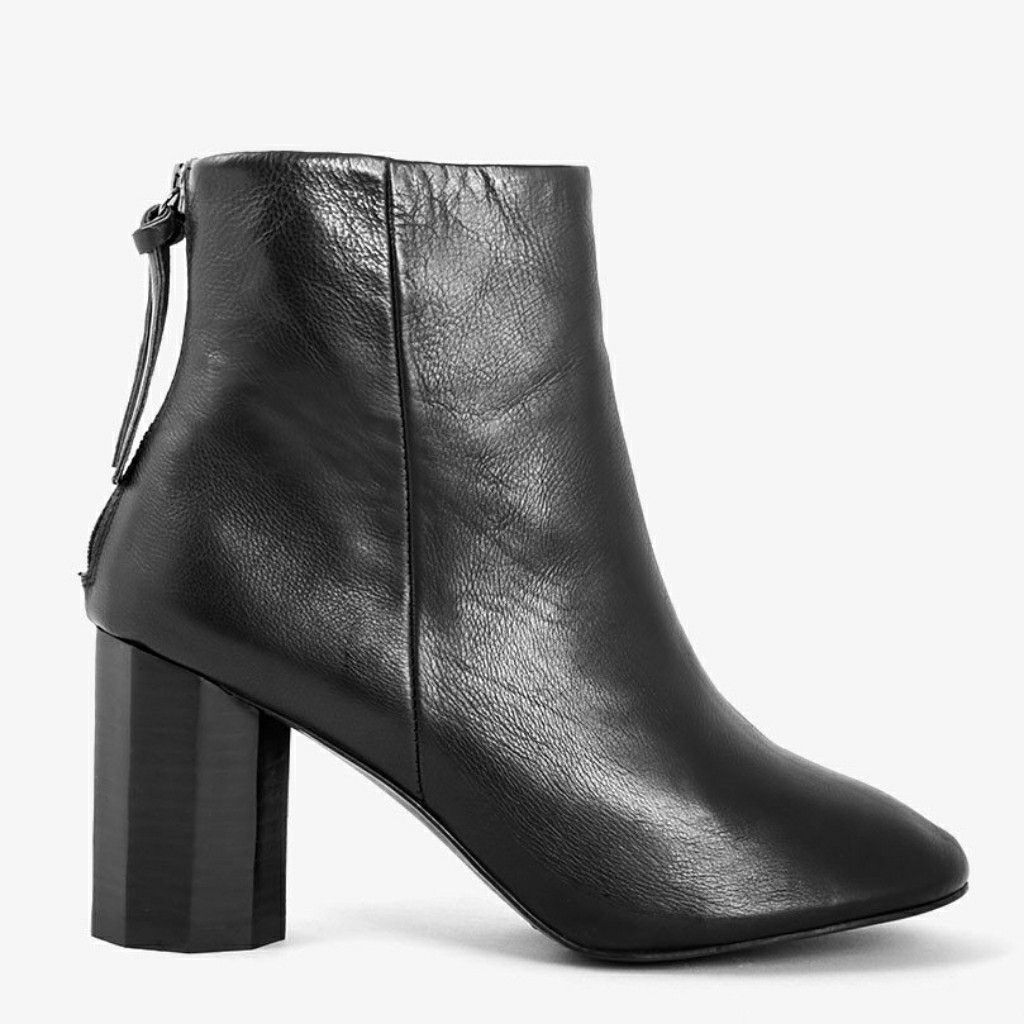 Black Leather Booties