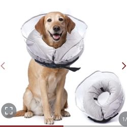 Kathson Inflatable Dog Cone Collar,Dog Donut Collar With Enhanced Anti-Licking,Dogs Cones Alternative,Soft Cone For Dogs After Surgery,(L,Neck: 12-18 