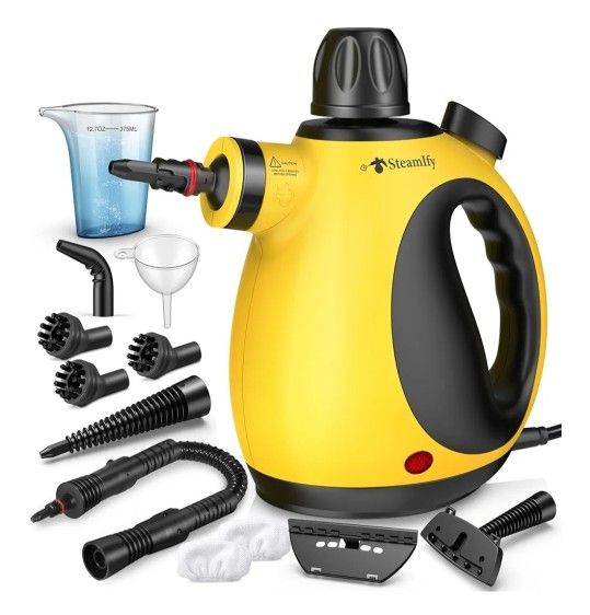 Pressurized Handheld Steam Cleaner for Home, Multi-Surface Steamer with 12 Accessories, 12.8oz Natural Steamer for Cleaning Car, Bathroom, Shower, Uph