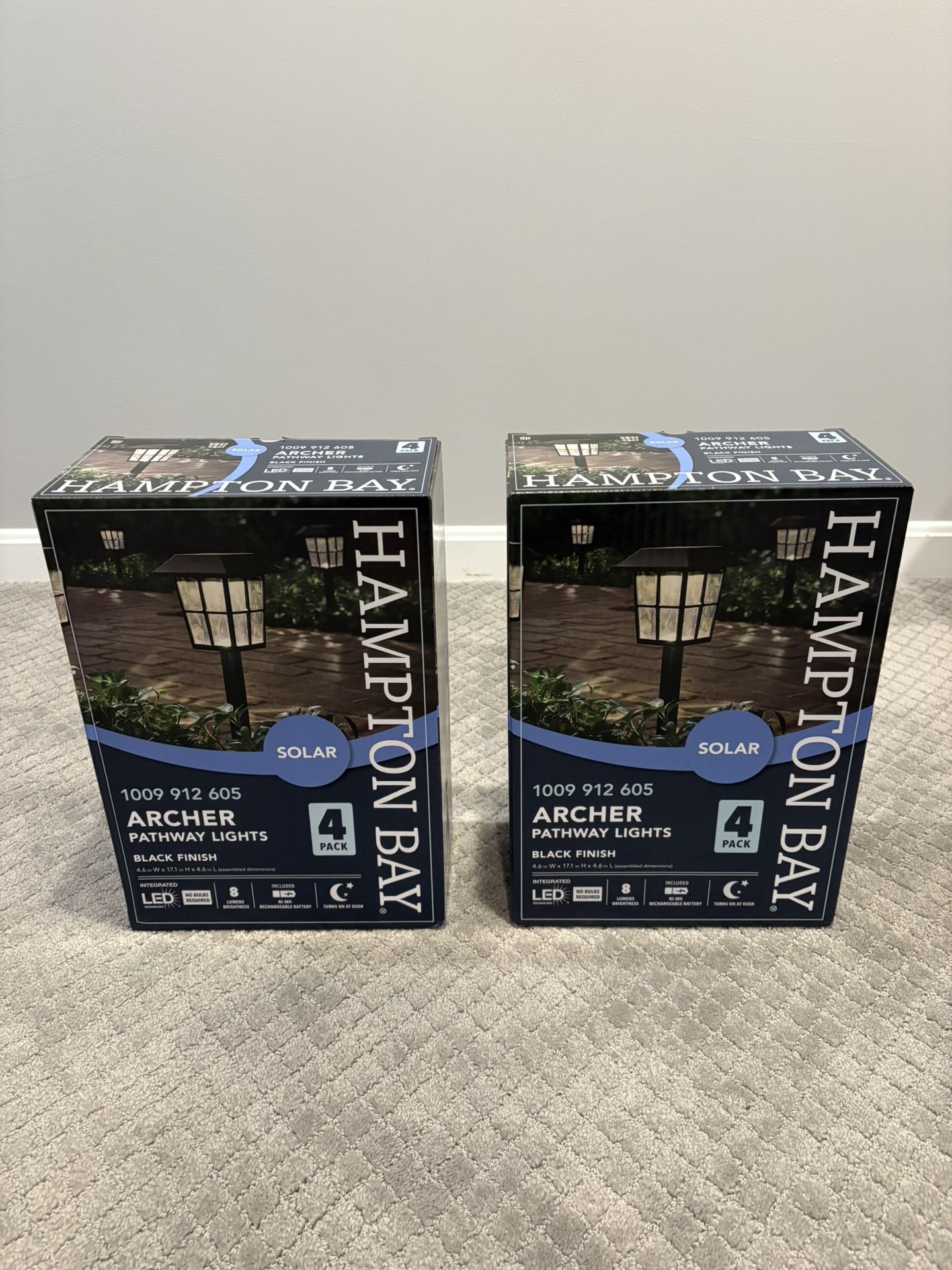 Archer Black Pathway Lights – 2 Boxes (8 Lights Total, Brand New)