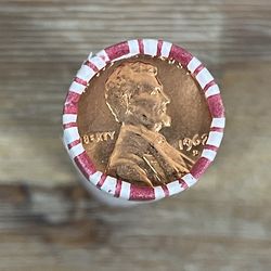 Penny Roll Fresh Unopened  and Unsearched 1962-D Unc