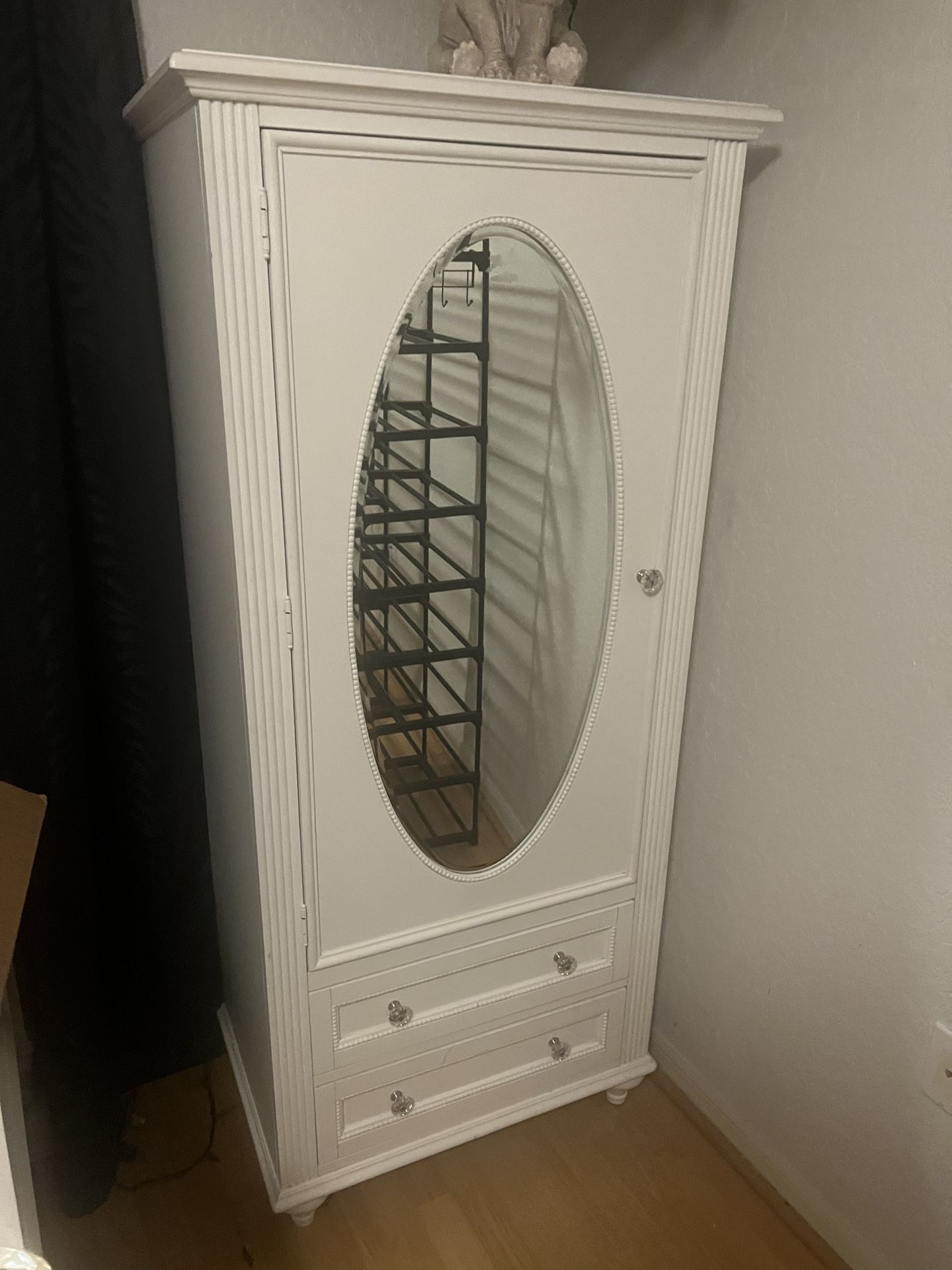 white kids armoire with mirror