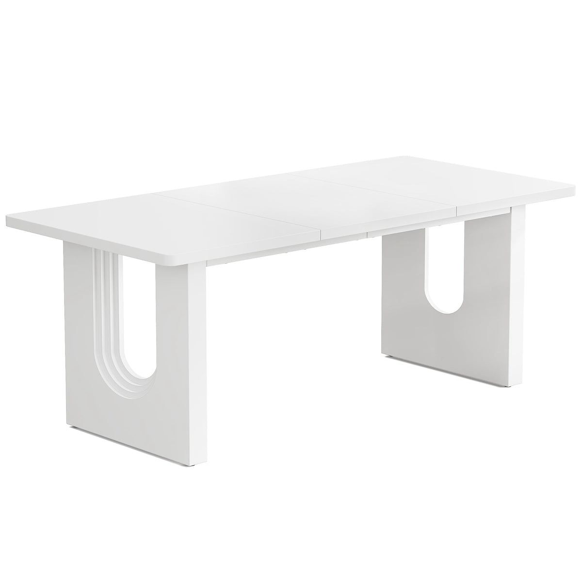 71" Dining Table for 6 to 8 People, Modern Wood Kitchen Dinner Table