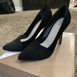 Women’s Size 7.5 Black Rhinestone Heels