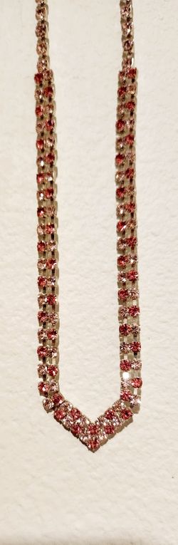 18" Genuine  Austrian Crystal Silver Necklace