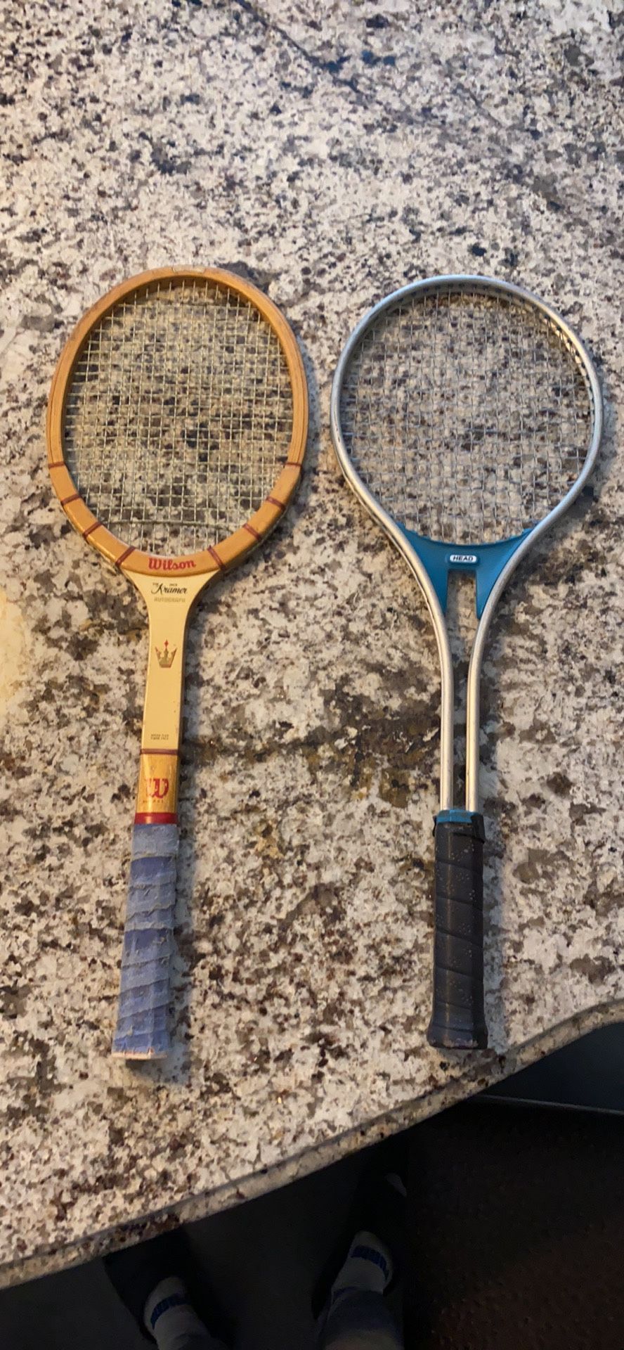 (2) VINTAGE TENNIS RACKETS—HEAD & WILSON