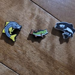 Lot Of 3 Croc Charms Fish