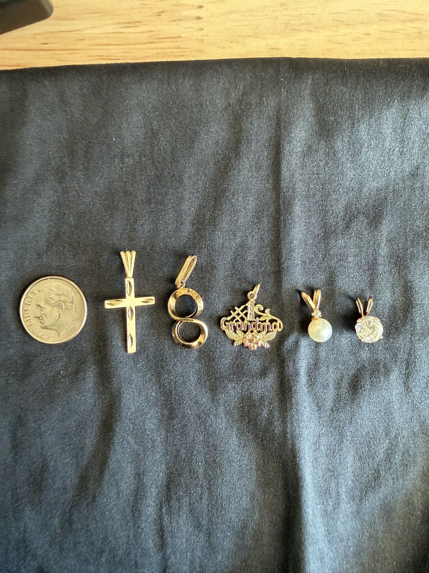 14k Solid Yellow Gold Necklace Pendants