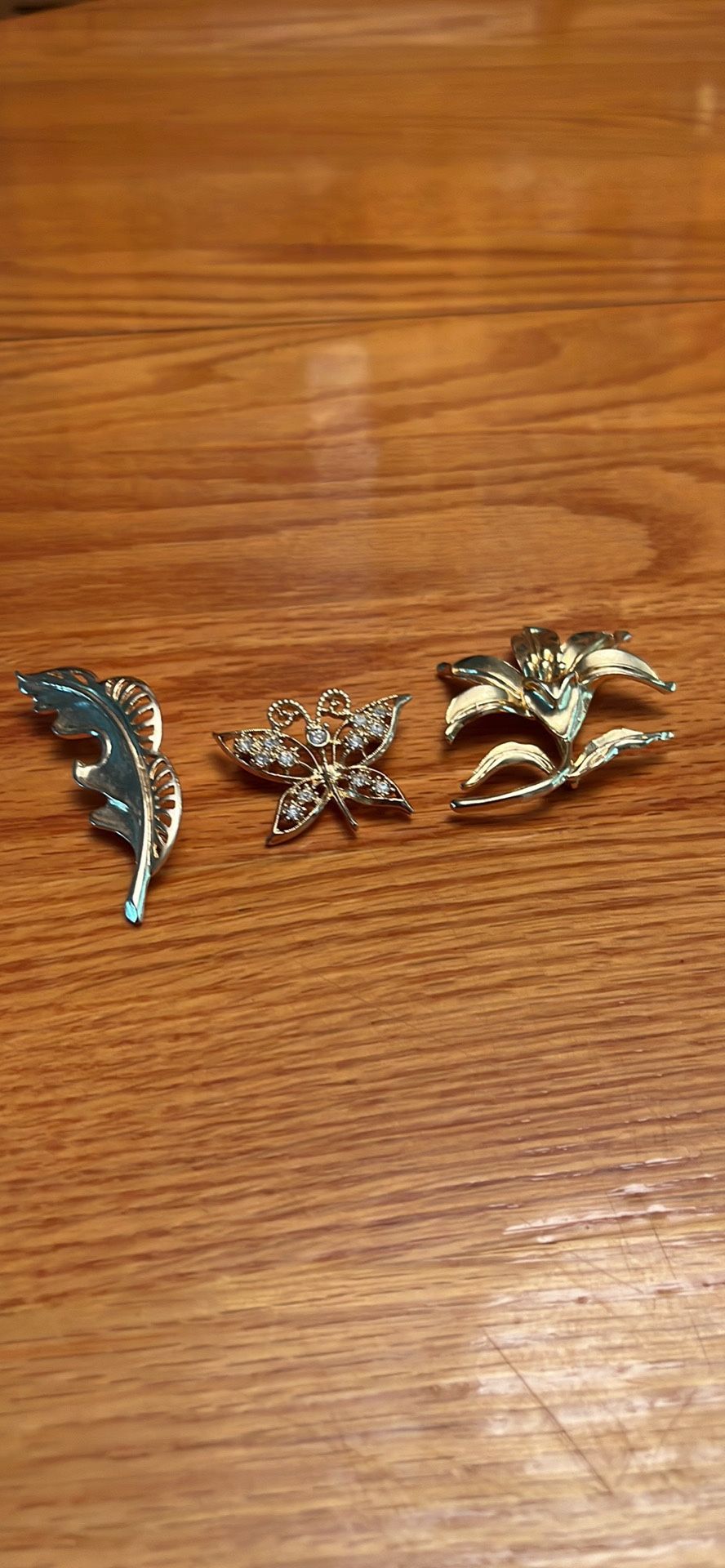 3 Costume Jewelry Pins.