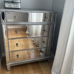 Mirrored Dresser Silver — Like New