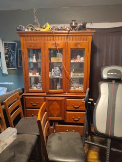 China Cabinet With With Real China Dishes