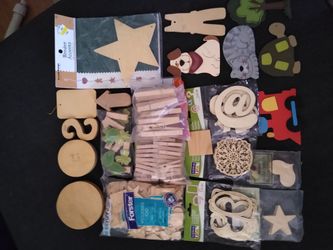 Mixed wood crafting lot