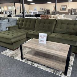 New  Chalcombe 2 Pcs Sectional by Ashley in Dark Green Color. Delivery Available