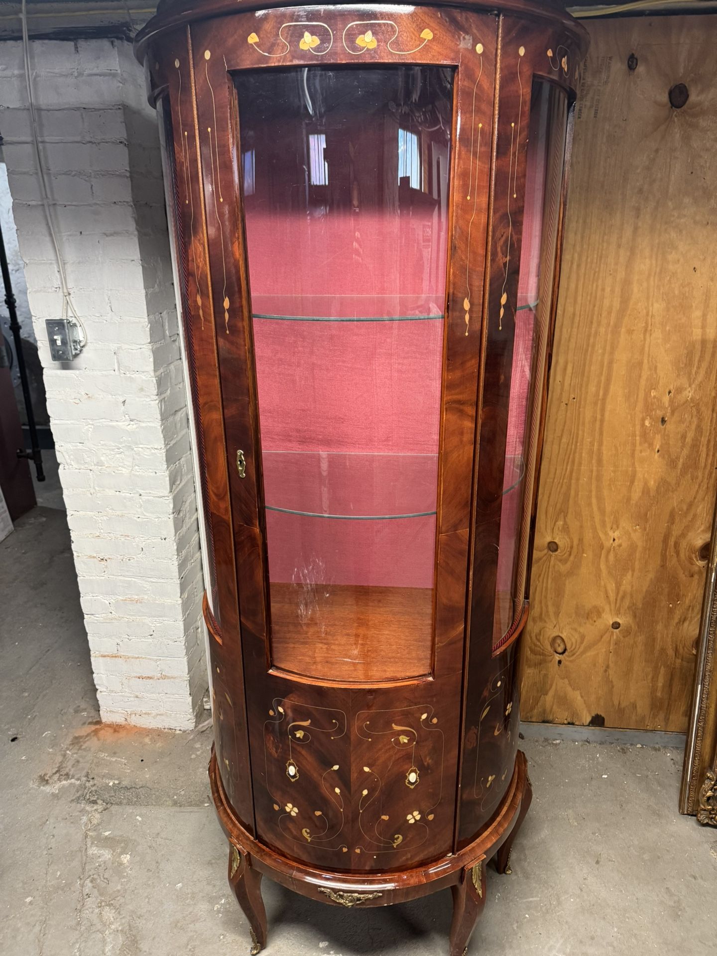 Vintage Display Accent Cabinet with Glass Shelves!