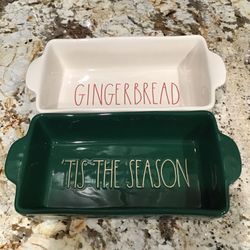 RAE DUNN CHRISTMAS LOAF PAN SET