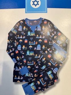 Jewish Hanukkah Holiday Blue Pajamas Womens Size 2X 3X New