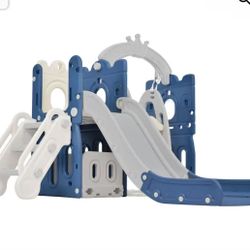 Slide and Swing Game  5 in 1 blue/grey 