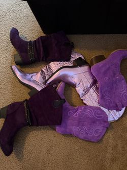 Purple cowboy boots