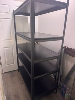 Black Metal Shelving Unit 5 Shelves