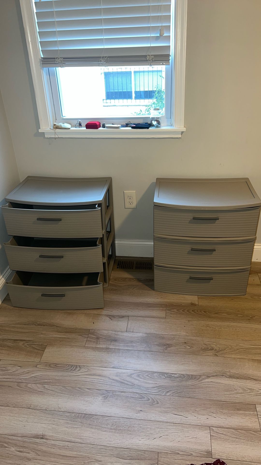 Matching Set Of 2 Plastic Clothing Storage Drawers