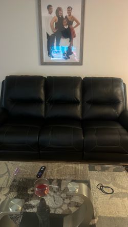 Leather reclining couch