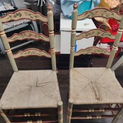 Vintage Hitchcock rush chairs