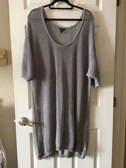 Torrid 4 Gray Open-Knit Sweater
