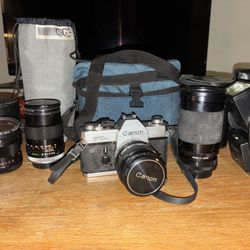 Canon FTb Film Camera And Lenses