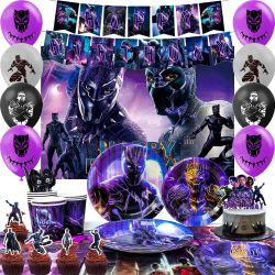 112pcs Black Panther Birthday Party Supplies (New, Unopened)
