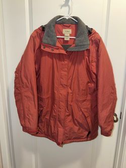 L.L. Bean Women's Rust Red Jacket with Gray Lining