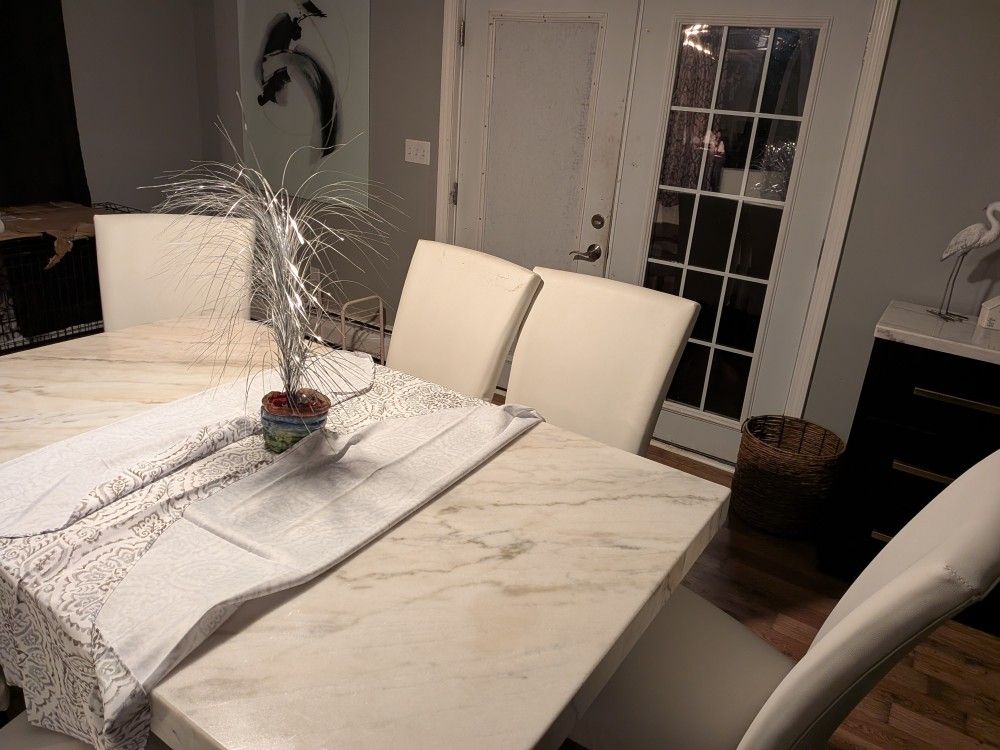 Real Marble Table And Server
