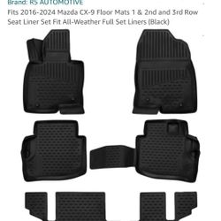 R5 Automotive  Floor Liner All Weather Set 1/2/3rd Row For Mazda CX-9 2016-24