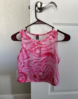 Pink Swirl Marble Crop Top