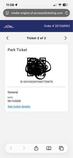 Six Flags Discovery Kingdom Tickets (6/15/2026)