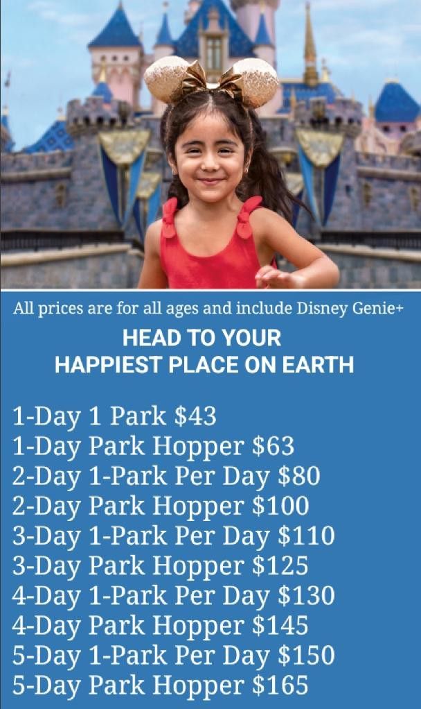 Disneyland Tickets Single Day/1 Park  As Low As $43/Per Person Any Day*