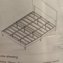 Brand new in box king size bed frame color grey cash only