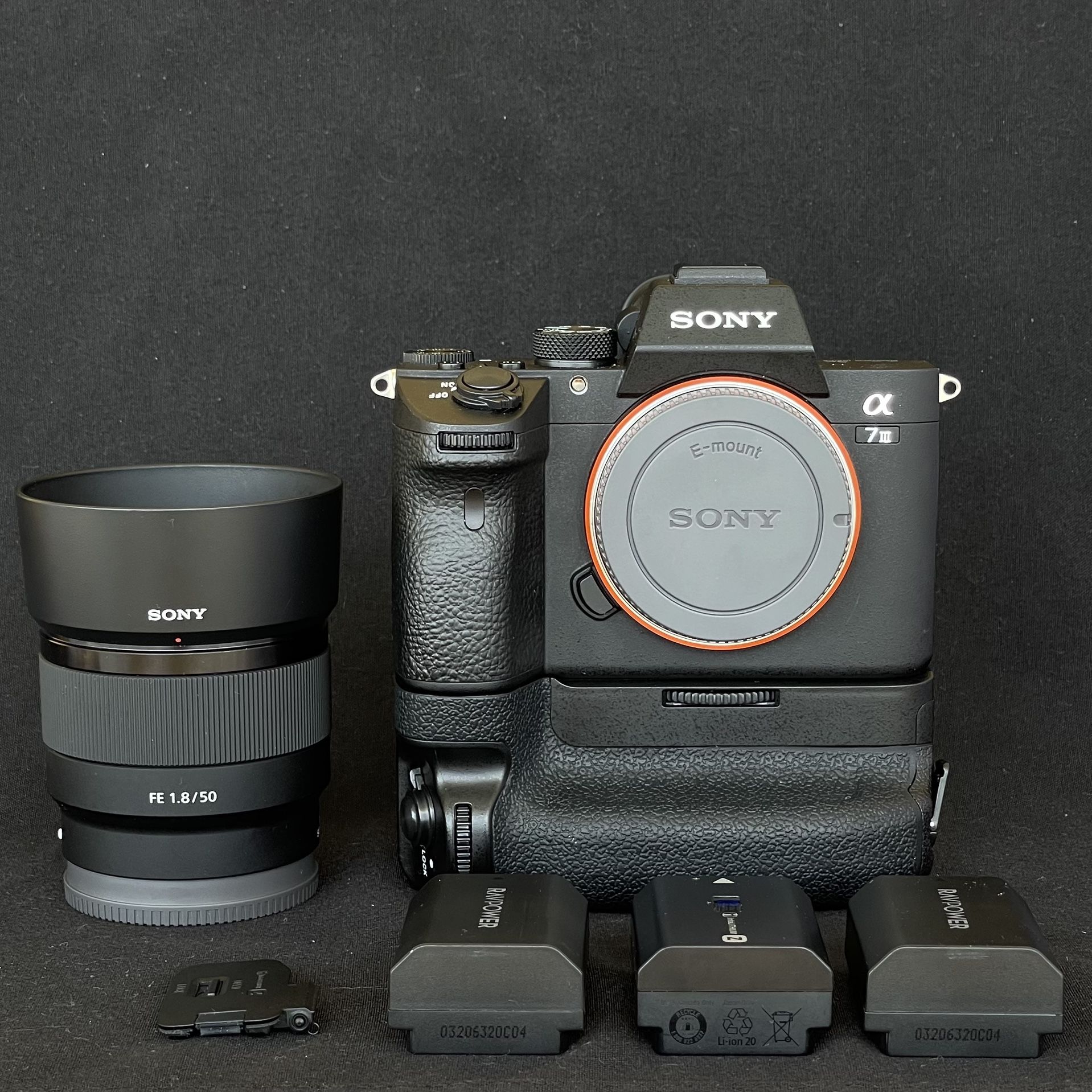 Sony A7iii + Vertical Grip + Sony 50mm F1.8 lens 