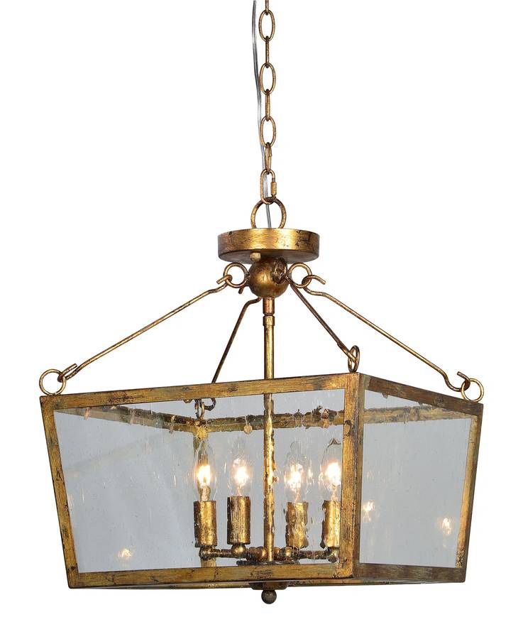 Four Light 15-inch Flush Mount Gold Light Fixture