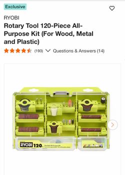 Rotary Tool 120-Piece All-Purpose Kit (For Wood, Metal and Plastic)