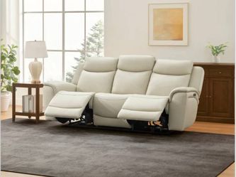 Sanders leather power reclining sofa with power headrests
