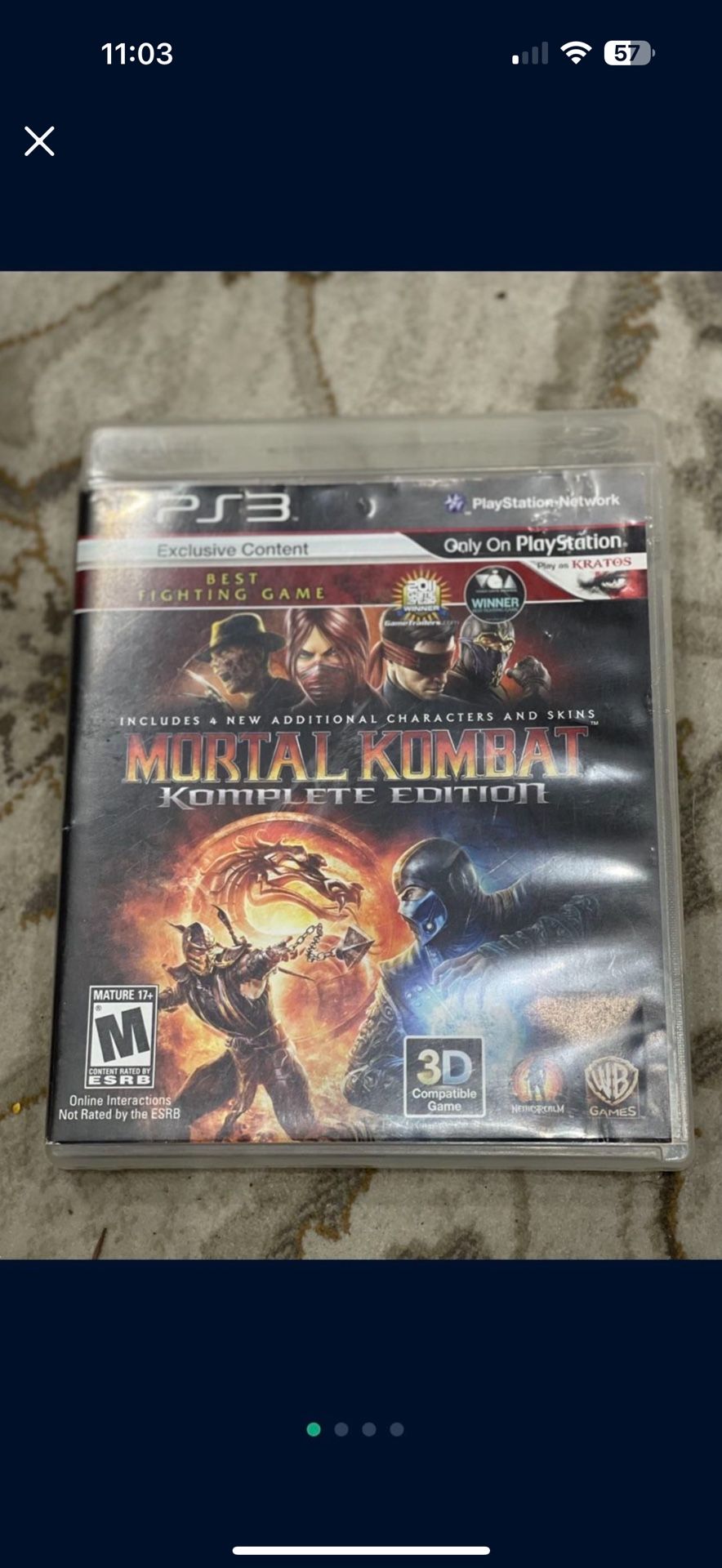 Mortal Kombat PS3 Play Station 3 Games