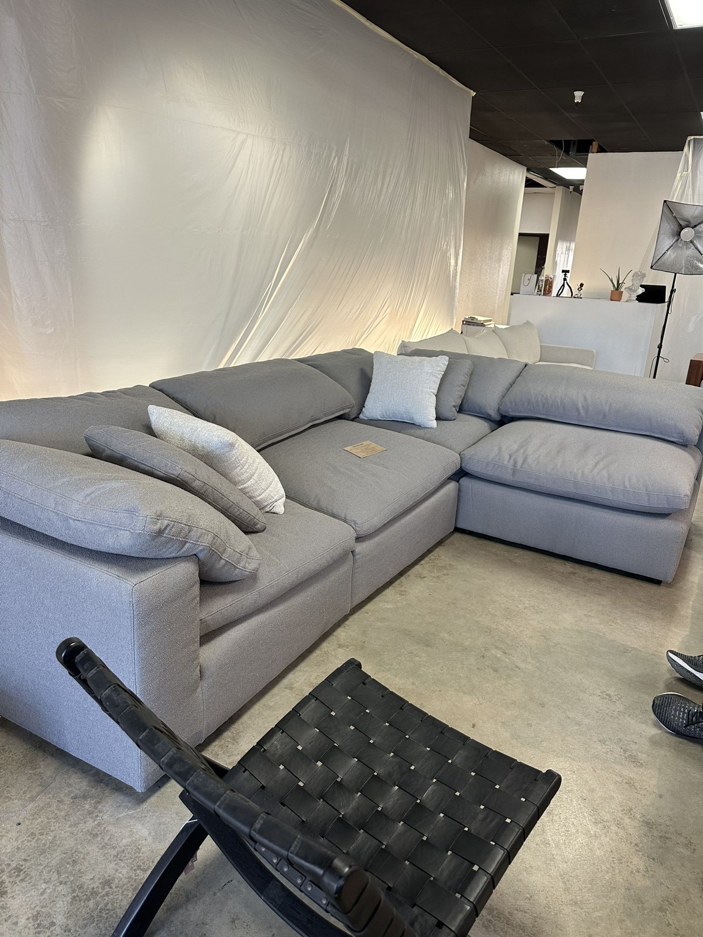 Gray Cloud Modular Sectional Sofá Chaise Couch For Living Room