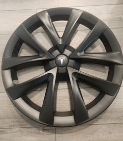 Tesla Model 3 Wheel Covers 18 Inch, Matte Black ABS Hubcaps, Compatible with 2017-2023 Model 3 Accessories, 4 PCS Hub Caps