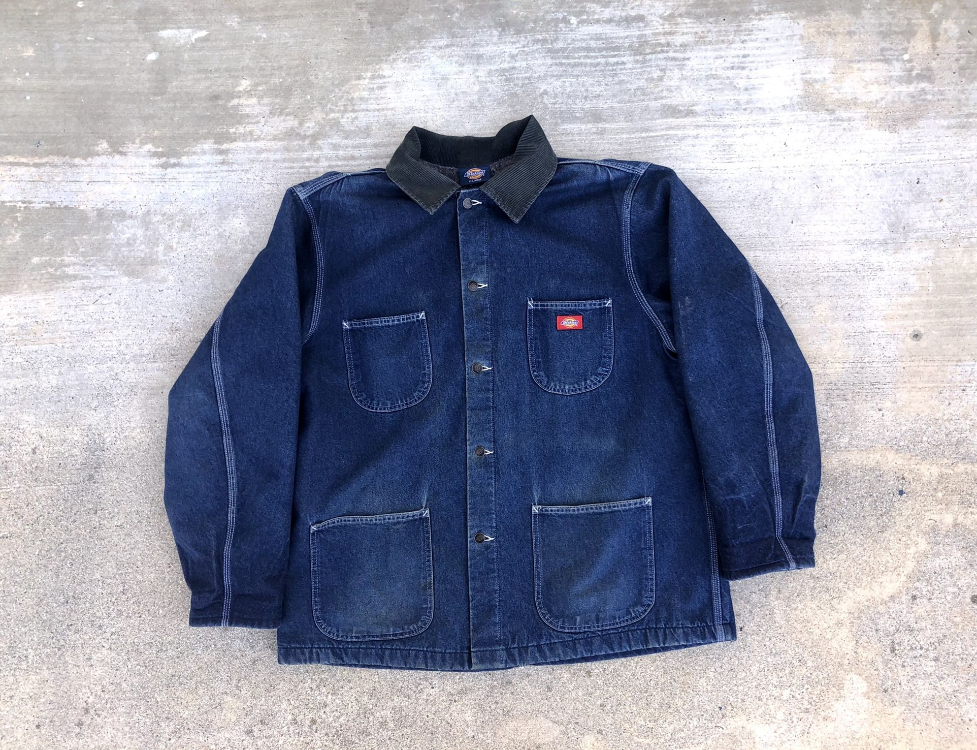 Vintage 1990s Dickies Denim Chore Coat Jacket Not Carhartt